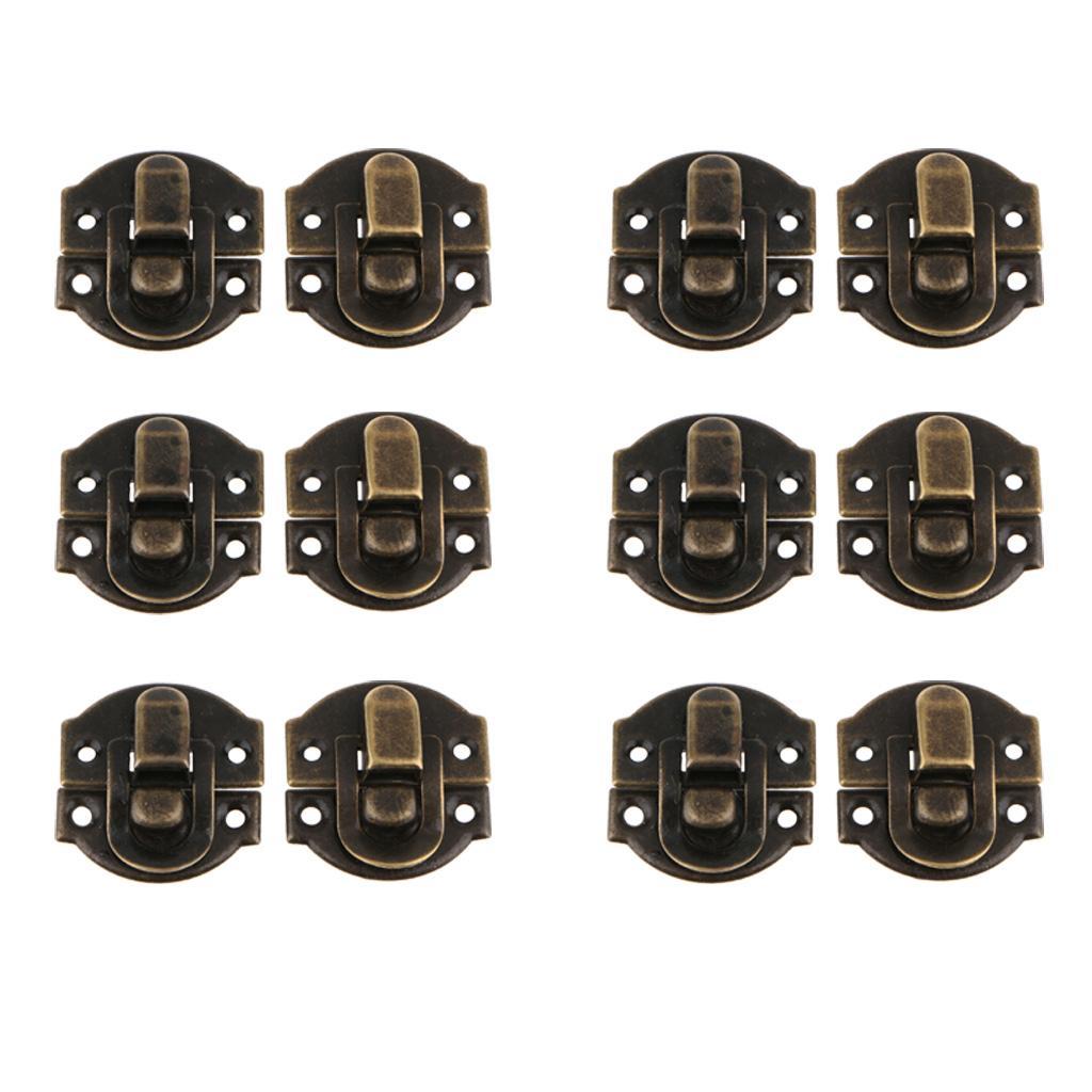 3-8pack 12Pcs Antique Buckle Alloy Box Buckle Wooden Box Lock Craft Hardware