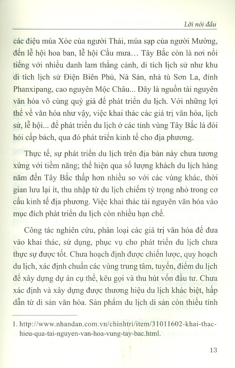 Khai Thác Tài Nguyên Văn Hóa Để Phát Triển Du Lịch Bền Vững Vùng Tây Bắc (Sách chuyên khảo)