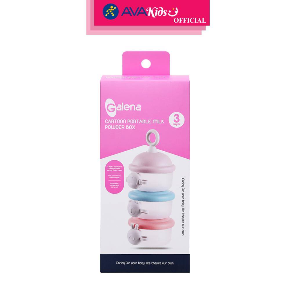 Hộp chia sữa 3 ngăn bằng nhựa PP, silicone Galena GA-MC1 300 ml - Hàng Chính Hãng