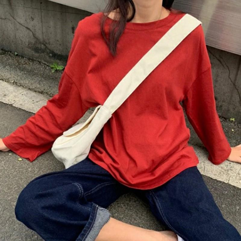 Áo Thun Nữ Tay Dài Màu Trơn Thời Trang