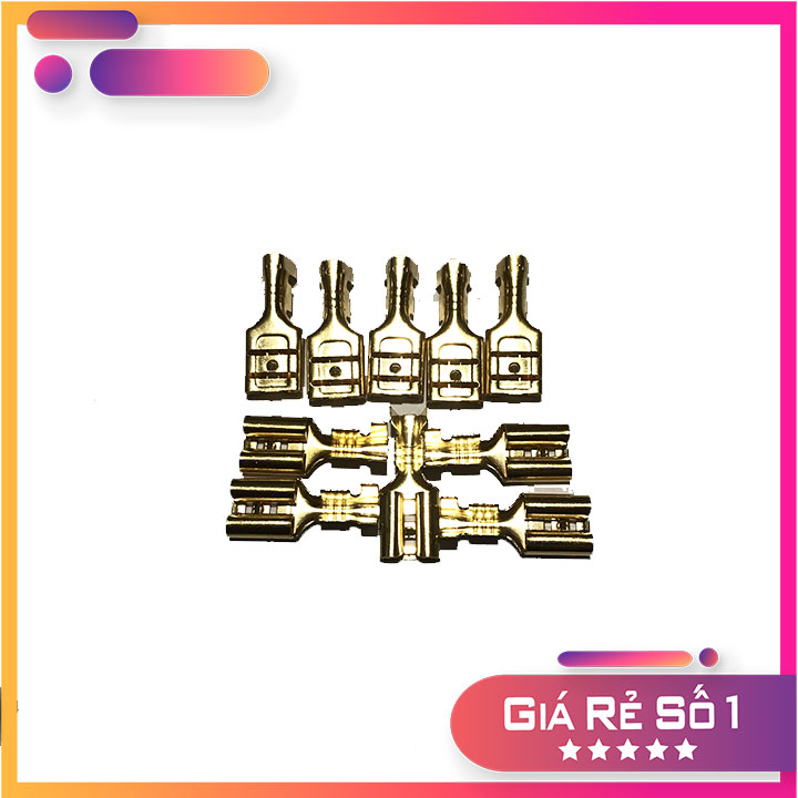 Đầu cos kẹp dây điện 6.3MM, cốt chữ T, đầu cos dây điện, cos gài 6.3