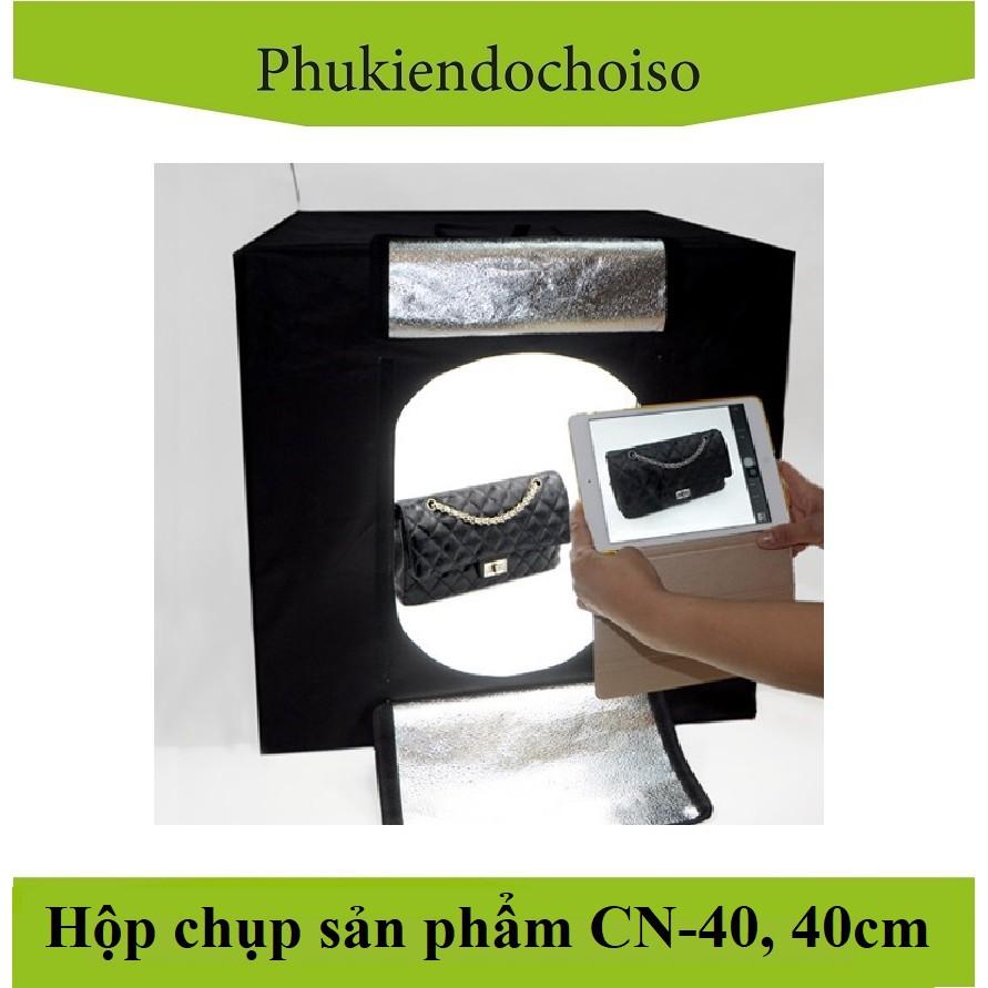 Hộp chụp sản phẩm 40x40, 60x60, 80x80. Tặng: hệ đèn Led 3 màu, phông nền