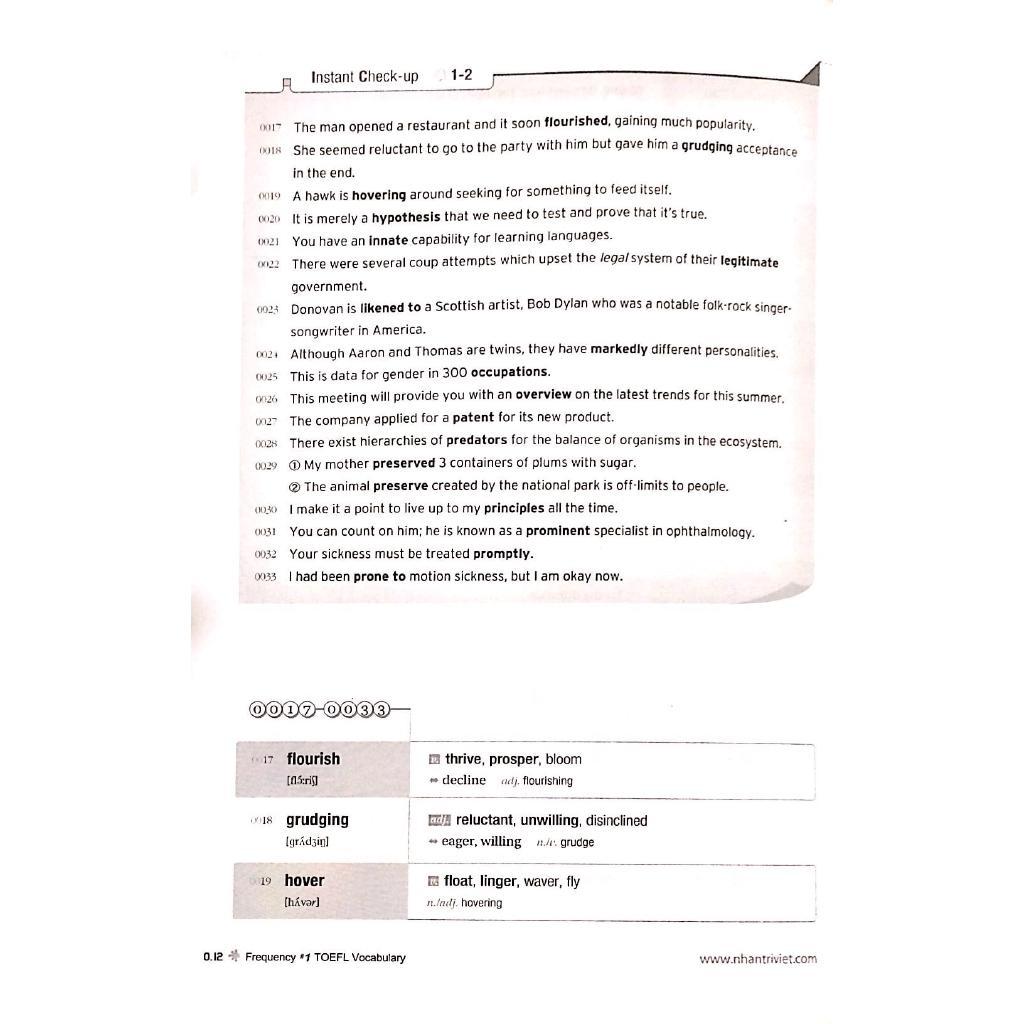 Sách - LinguaForum Frequency # 1 Toefl Vocabualary (Kèm 1CD) - Nhân Trí Việt
