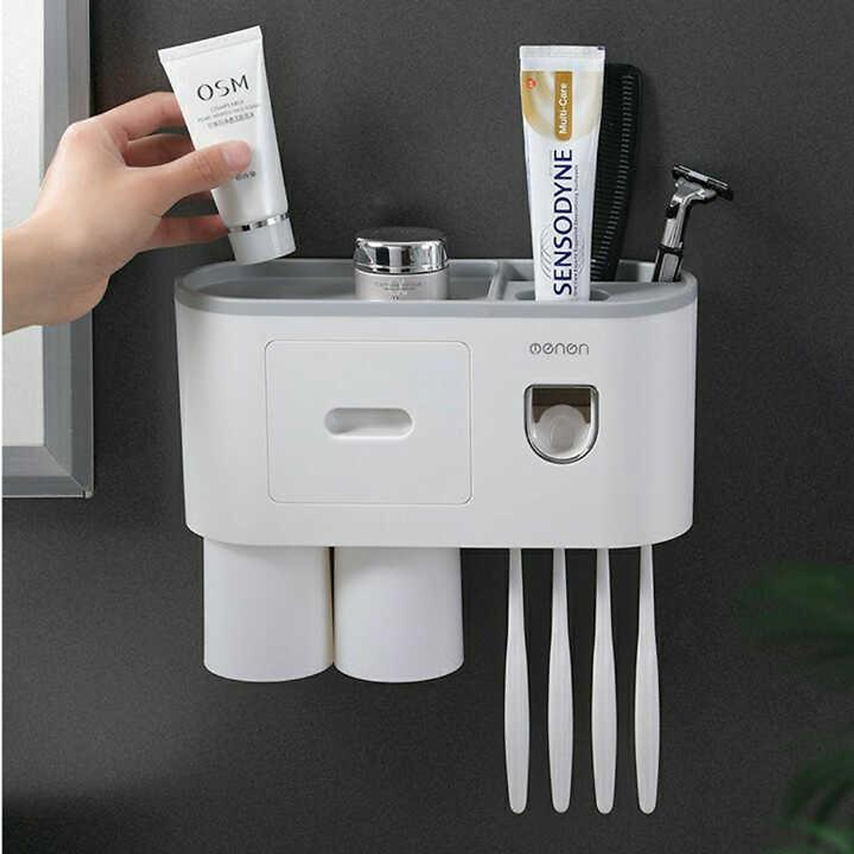 Giá Để Bàn Chải Đánh Răng 2 LY Đa Năng Gắn Tướng Nhà Tắm