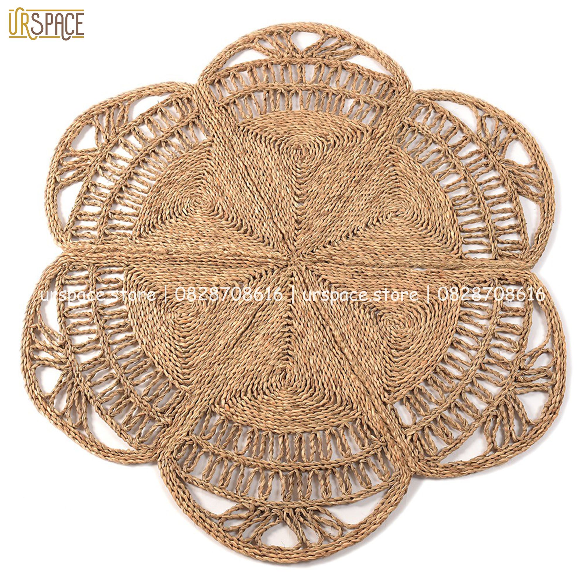 Thảm cói tròn trải sàn trang trí chụp ảnh đường kính 120 cm/ Hand-woven seagrass round rugs for living room