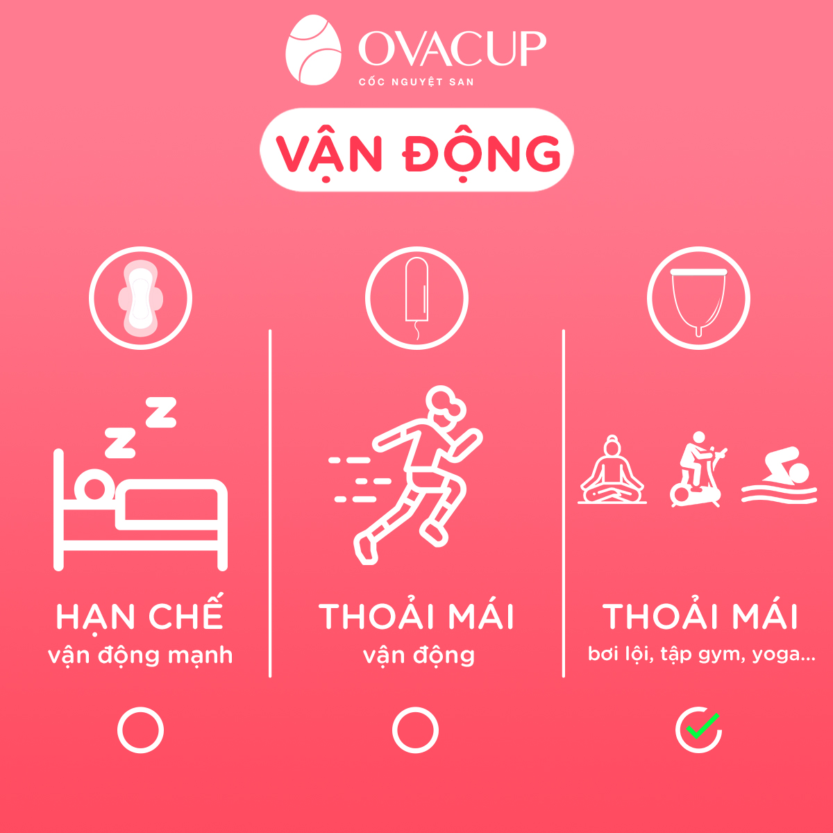 Cốc Nguyệt San Ovacup - Trắng Trong (Size S)