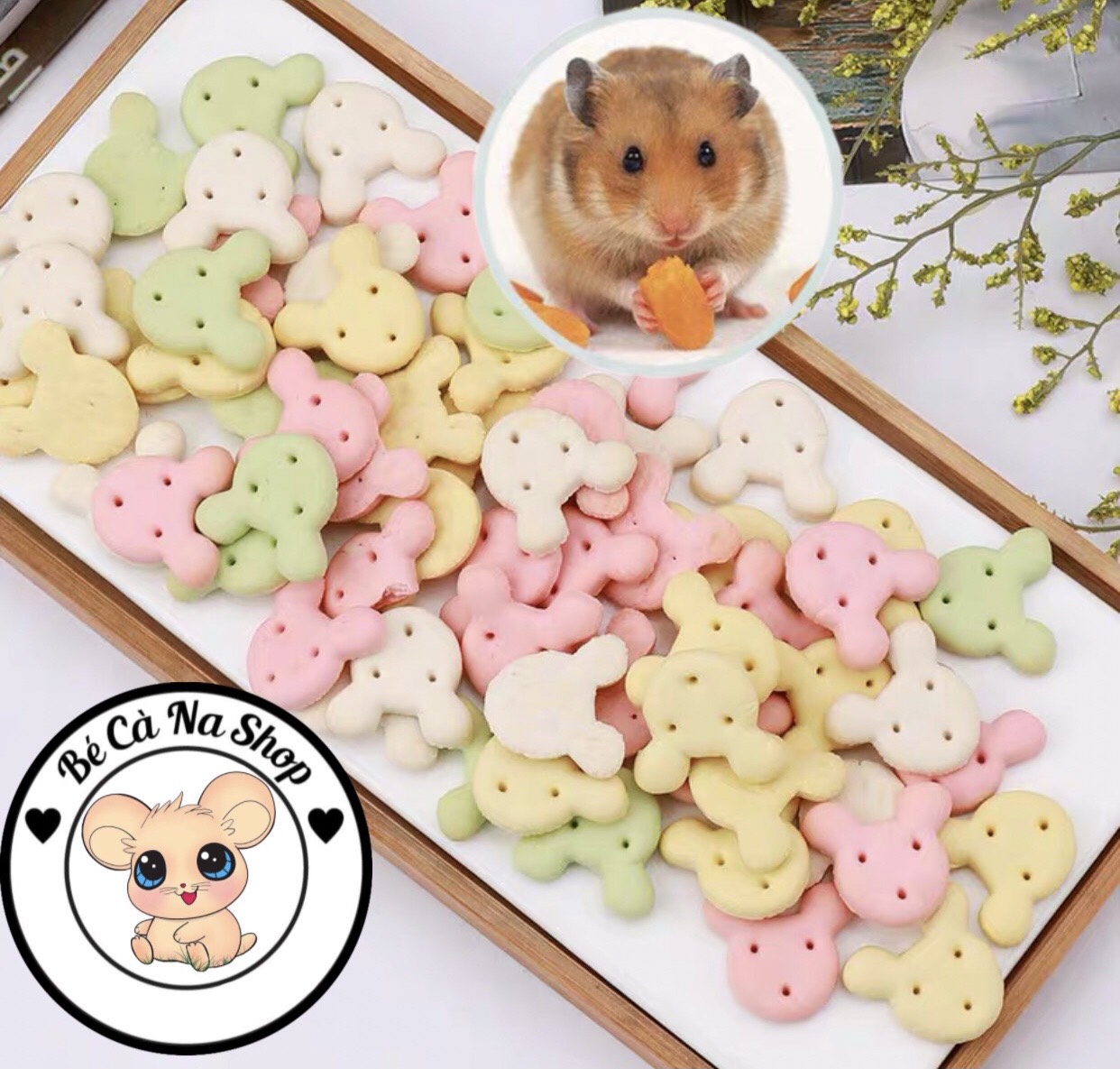 Bánh sữa hình đầu gấu thơm ngon , béo thức ăn dinh dưỡng cho hamster thỏ bọ sóc chinchilla ....
