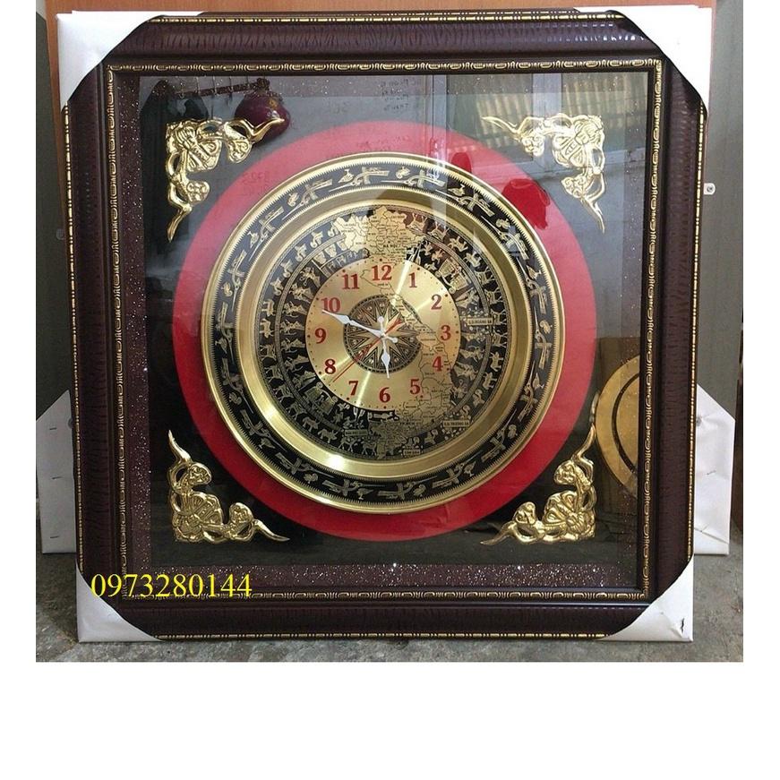 Tranh Đồng Hồ Trống Đồng 70x70cm Khung Nhựa