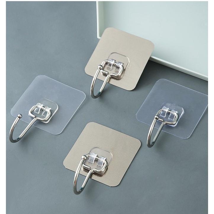 Móc dán tường inox 304 chịu lực 5kg, miếng dán tráng bạc siêu dính, móc dán chịu lực loại tốt