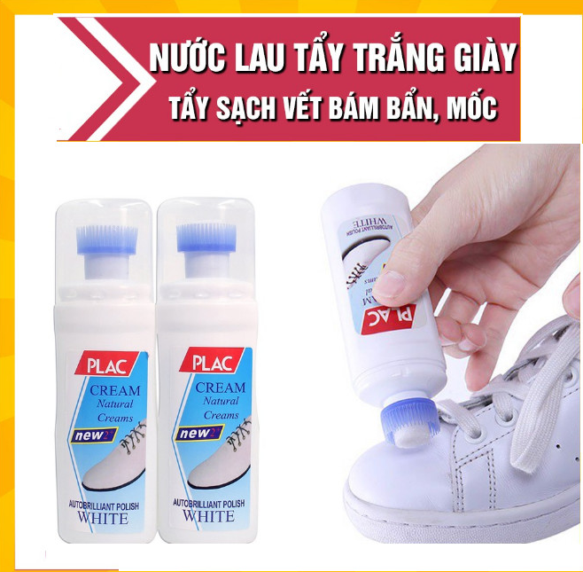 Combo 5 Chai Nước Lau Giày PLAC đa năng , nước tẩy trắng giày Thần thánh nhỏ gọn, dễ sử dụng 100ml GD265-NLGIAY-5 - GDHN Loại Tốt