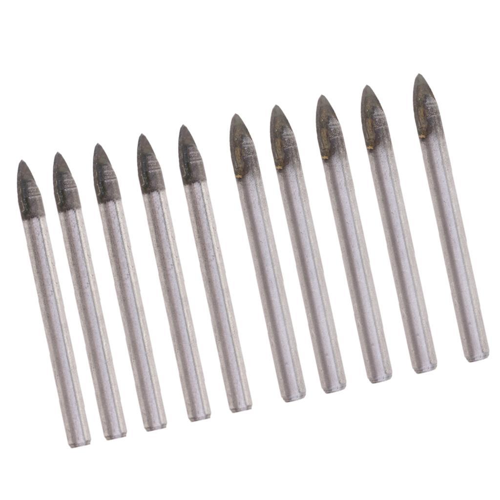 10x Alloy Carbide Drill Bit Glass Tile Mirror Ceramic Spear Head Bit 10,8mm