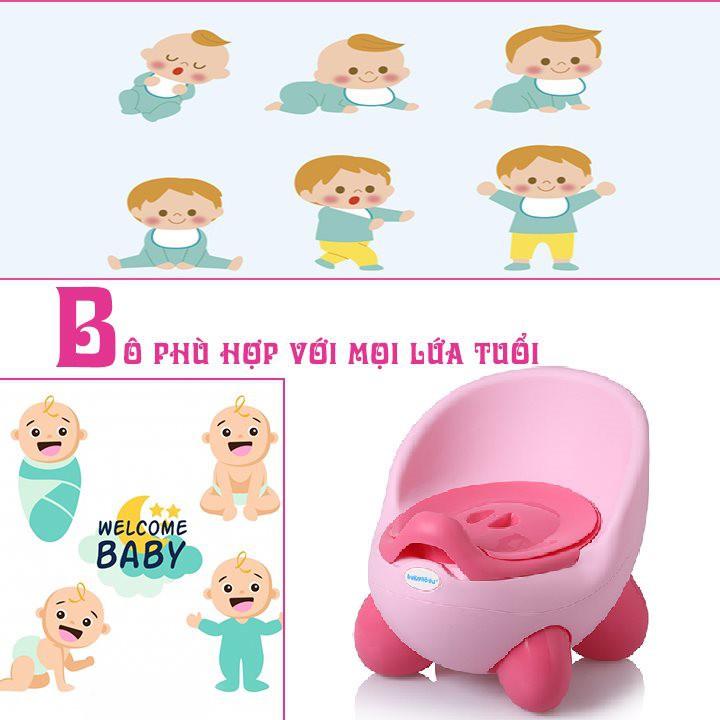 Bô cho bé đi vệ sinh, Ghế bô Hokori Baby VIỆT NHẬT có tựa lưng cao cấp (bô ngồi 4 chân trẻ em