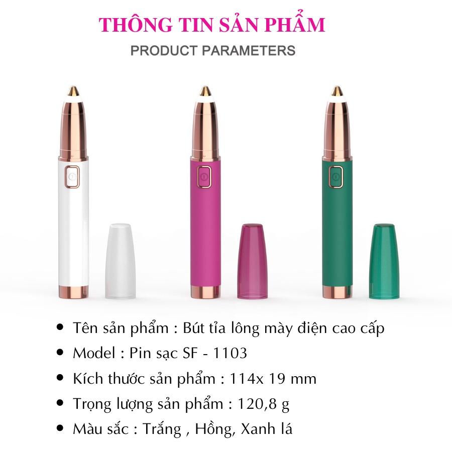 Bút tỉa lông mày cao cấp Boorui 01, Máy tỉa ria mép, lông mũi, thẩm mỹ cho phái đẹp sạc USB an toàn - Hàng loại 1