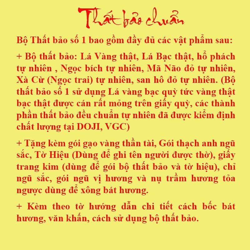 Bộ thất bảo cốt bát hương chuẩn - Bộ số một