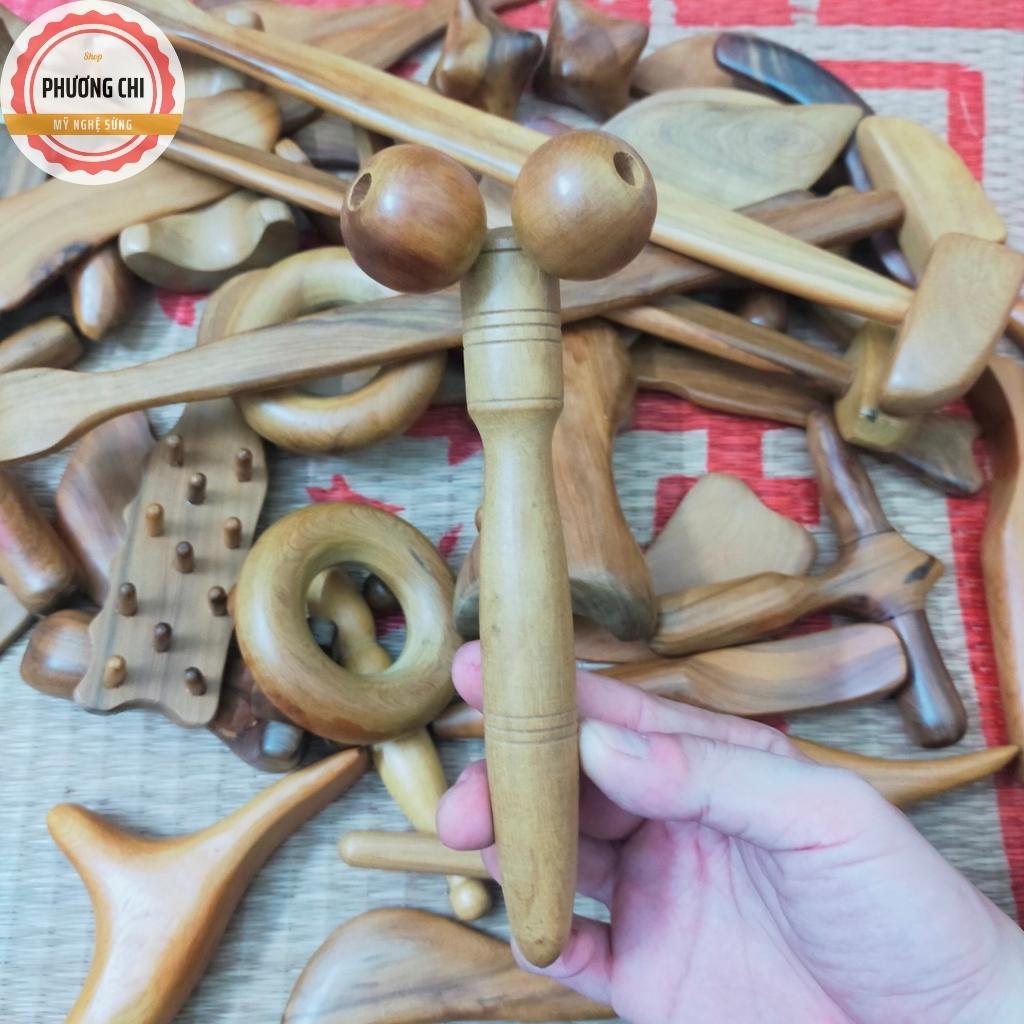 Cây Lăn Mát Xa Mặt, Mũi Bằng Gỗ Thơm, Hai Bánh Xe Lăn Tròn Giúp Nâng Cơ Mặt Và Thon Gọn Mũi | Mỹ Nghệ Phương Chi