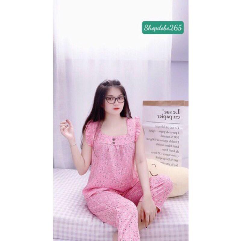 Đồ bộ nữ,đồ ngủ mặc nhà lửng 9 tấc vải lụa mango BL 35 họa tiết hoa nhí dễ thương size 47-60kg.