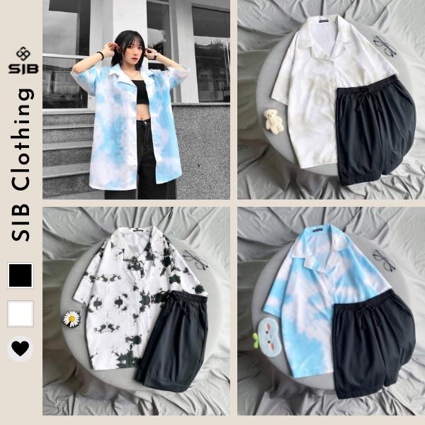 Áo sơ mi unisex SIB Clothing sơ mi loang form rộng SIB018