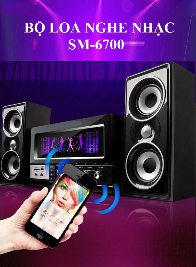 Dàn Loa Bluetooth SM.6700 Hỗ Trợ Hát Karaoke, Cáp AUX