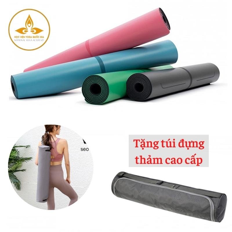 [Tặng Dây Đeo] Thảm Yoga Định Tuyến Cao Su Thiên Nhiên PU - YOGA QG, Chống Trơn Trượt, Độ Đàn Hồi Tốt, Mềm Mại, Thấm Hút Mồ Hôi, Đường Định Tuyến In Rõ Rét