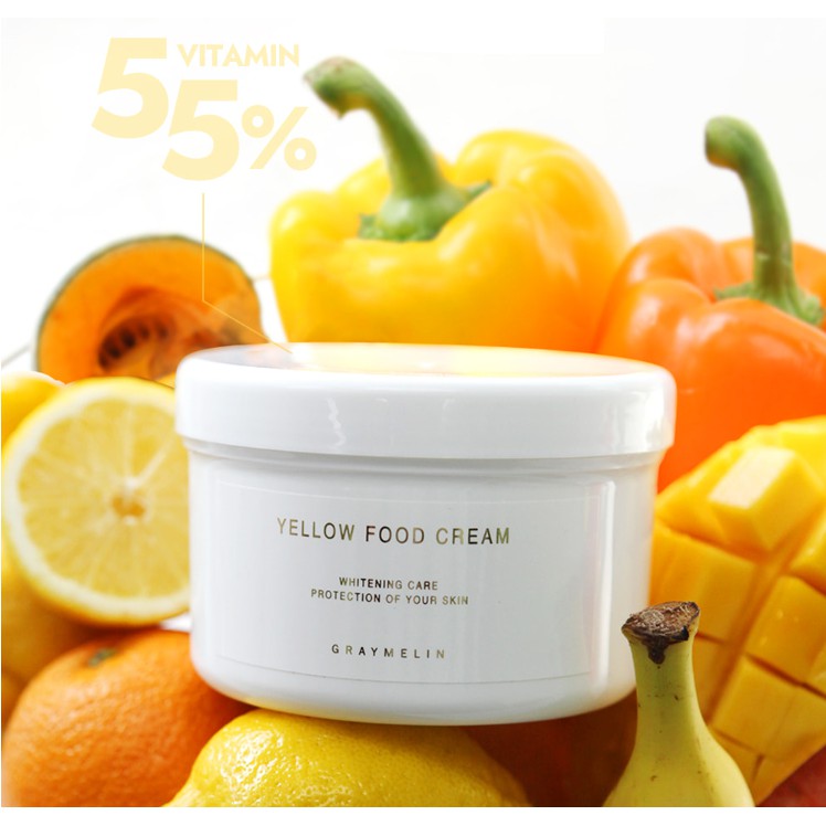 Kem trái cây vàng dưỡng trắng da GRAYMELIN YELLOW FOOD CREAM 500ml