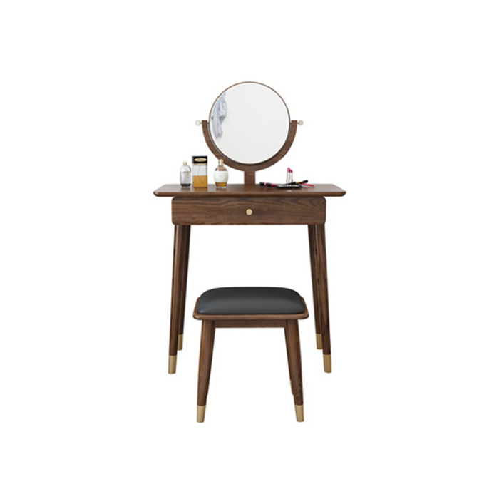 Bộ bàn ghế trang điểm gỗ tự nhiên kèm gương cao cấp, bàn phấn, bàn trang điểm LUX-BAP11