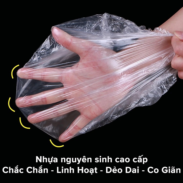 Hình ảnh Set 100 Màng bọc thực phẩm TOKDODO chất liệu PE co giãn có chun siêu dai, Túi gấu bọc đồ ăn thực phẩm có thể tái sử đụng - Hàng chính hãng