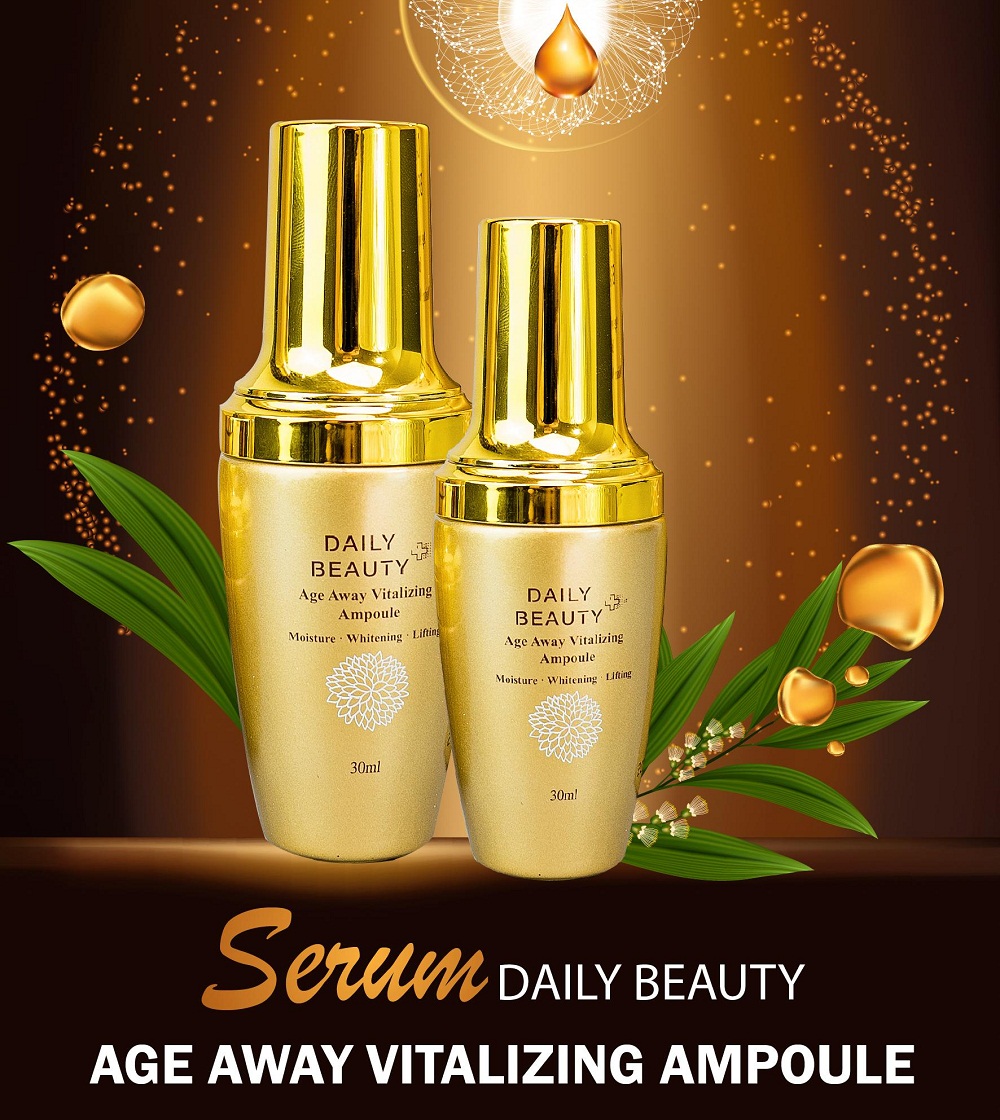 Combo 3 hộp Serum Daily Beauty Age Away Vitalizing Ampoule Đánh Thức Thanh Xuân sản phẩm nhập khẩu chính ngạch Hàn Quốc