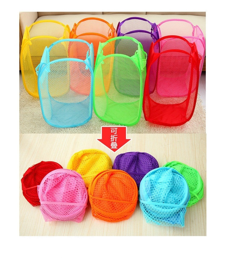 Giỏ Vải Lưới Đựng Quần Áo Gấp Gọn 48x30cm