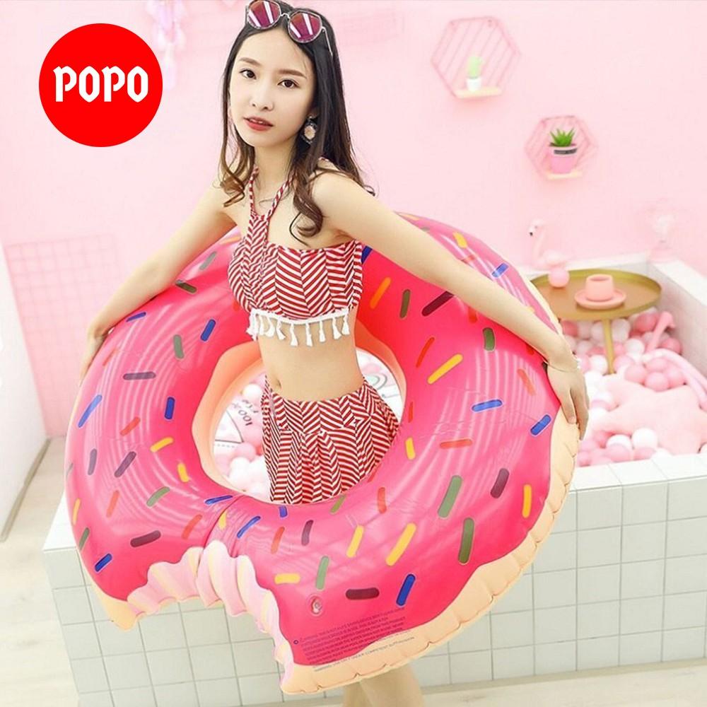 Phao bơi bơm hơi bánh donut chất liệu dầy dặn, hoa văn đẹp mắt, kích cỡ đa dạng phù hợp mọi lứa tuổi SPORTY