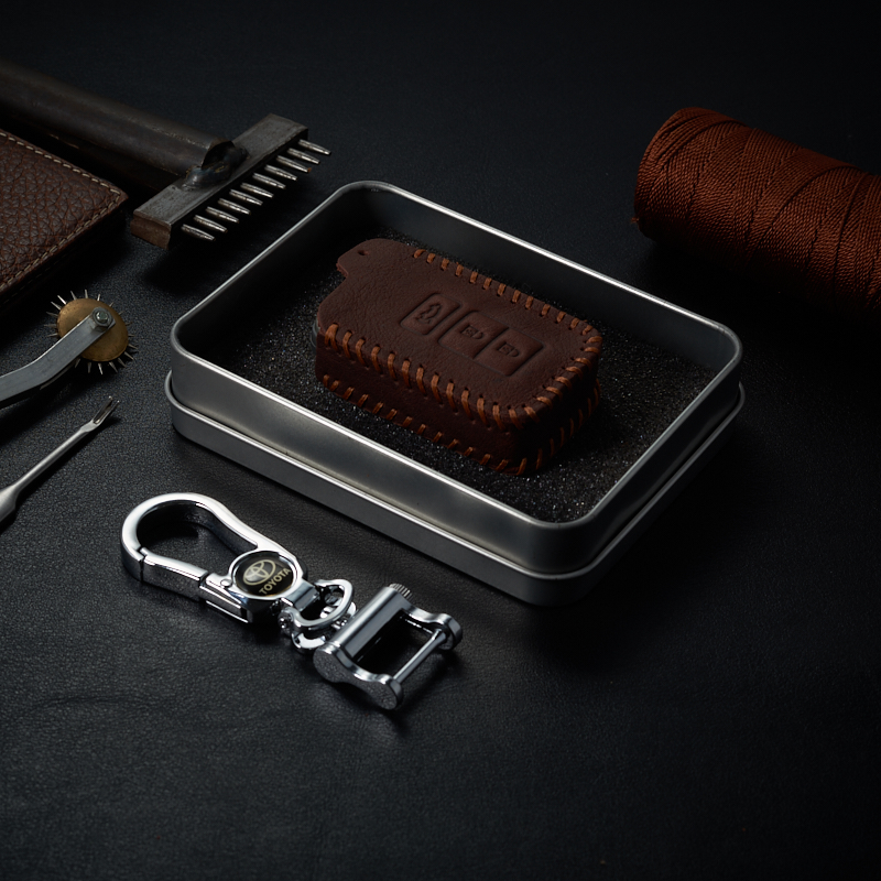 Bao Da Chìa Khóa Ô Tô dành cho Toyota sienta 3 nút dạng hộp Da Bò