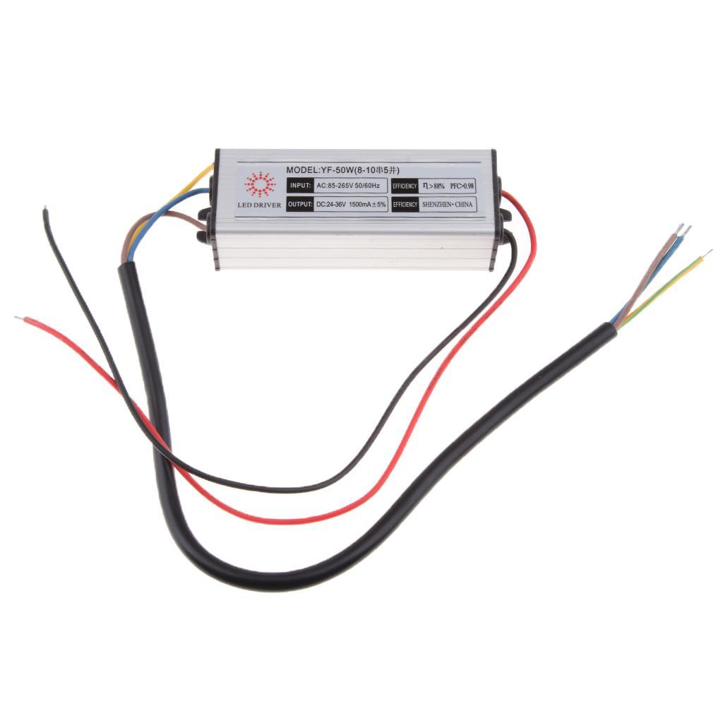 2xWaterproof LED Driver RGB Power Supply  1×50W DC25-45V 1500MA