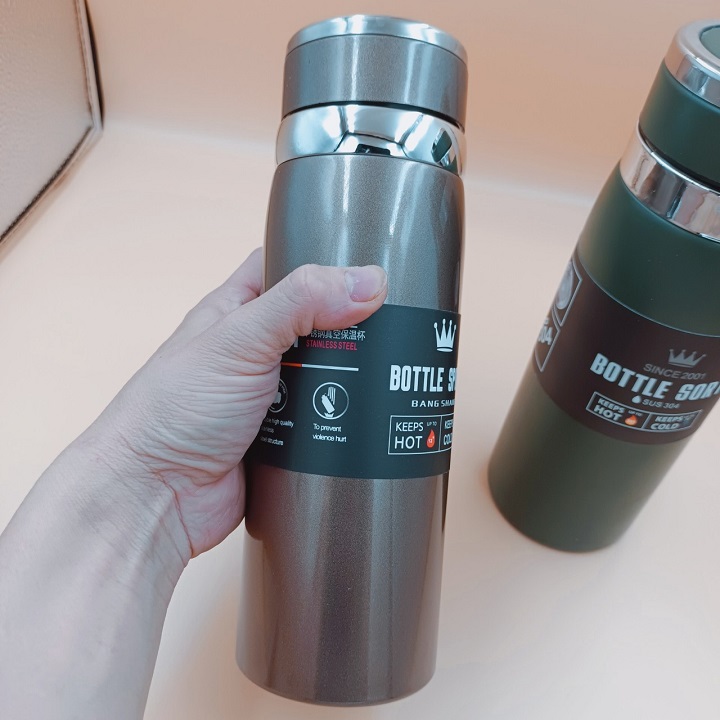 Bình Giữ Nhiệt Inox BOTTLE SPORT Dung Tích 800ml Có Nắp Lọc Trà Lõi Thép Chống Gỉ Cao Cấp