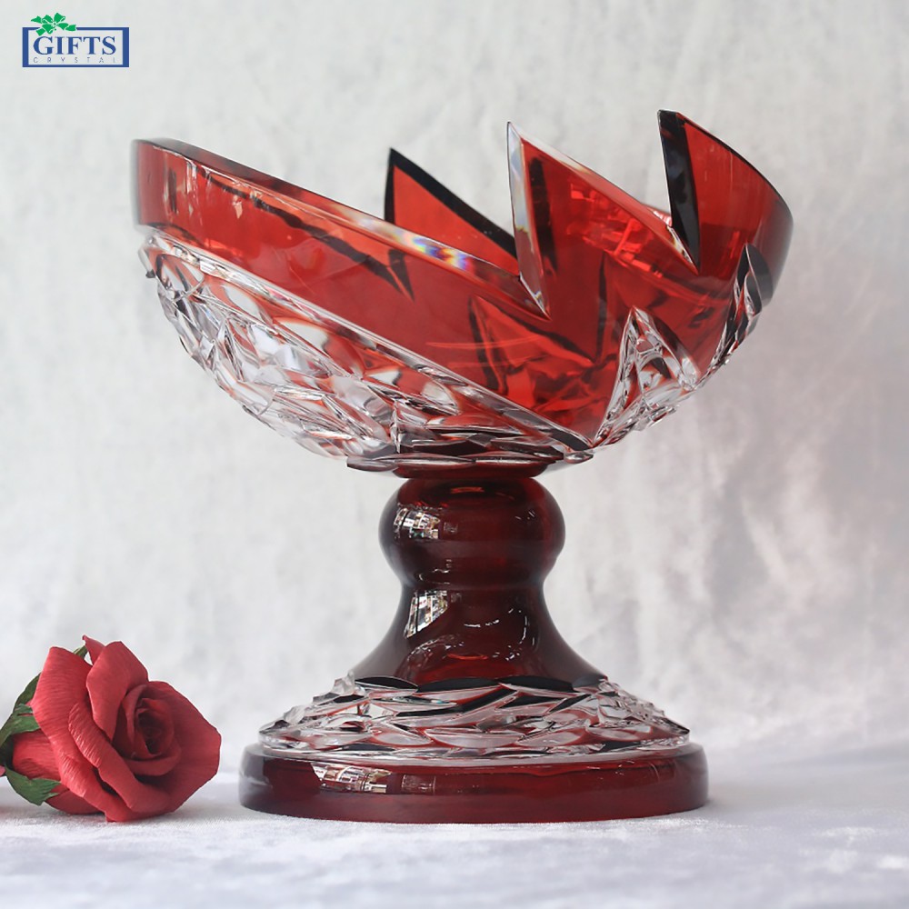 Đĩa hoa quả Neptune Pha lê màu Caesar Tiệp khắc 24cm
