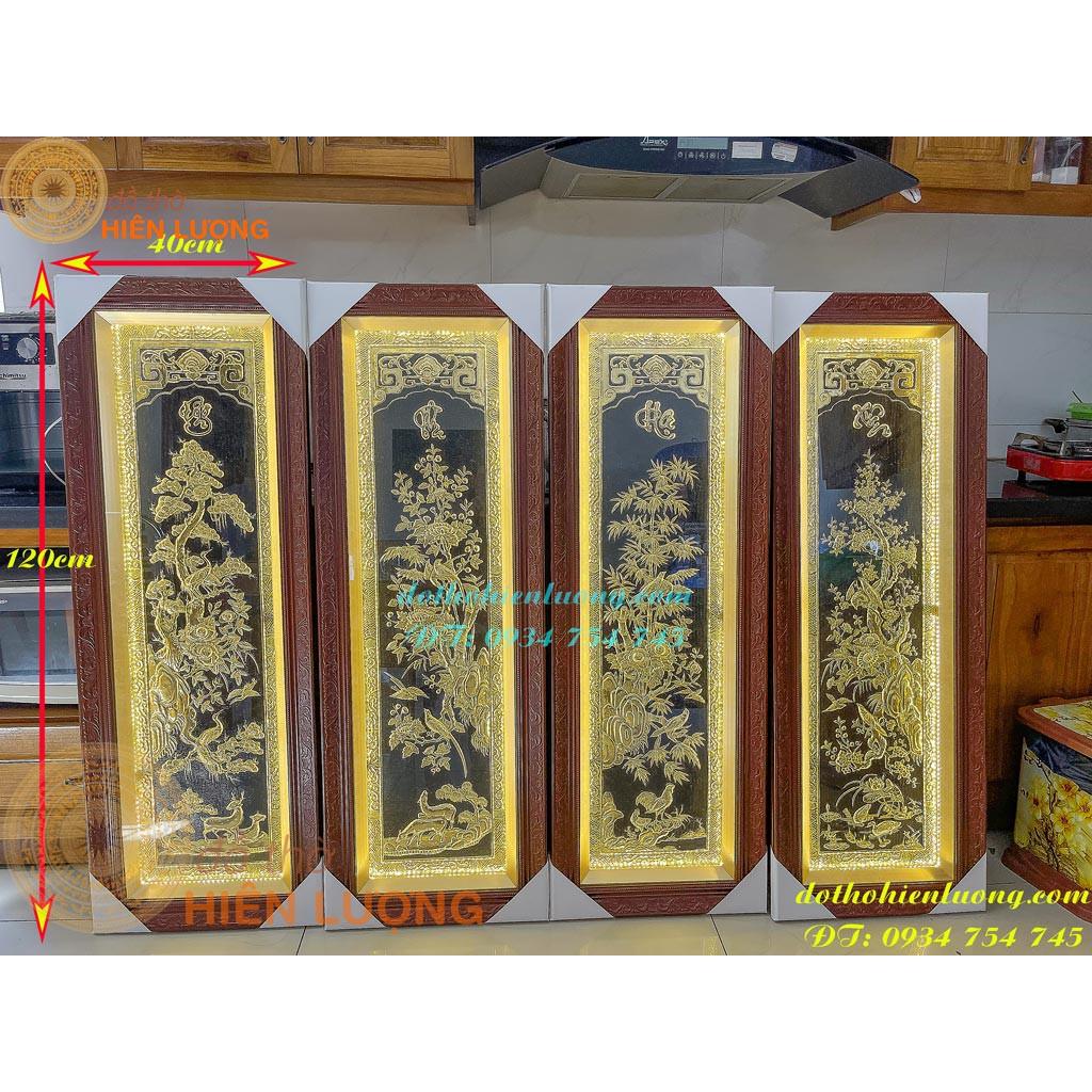 Bộ Tranh Tứ Quý Bằng Đồng Xuân-Hạ-Thu-Đông Liền Tấm