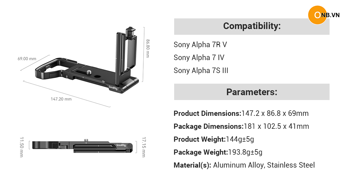 SmallRig Foldable L-Plate So-ny a74 a7r5 a7s3 3984