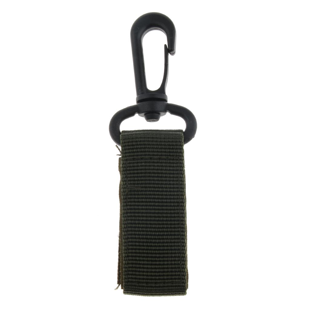 Nylon Key Hook Webbing Molle Buckle Hanging Belt Carabiner Clip Army Green