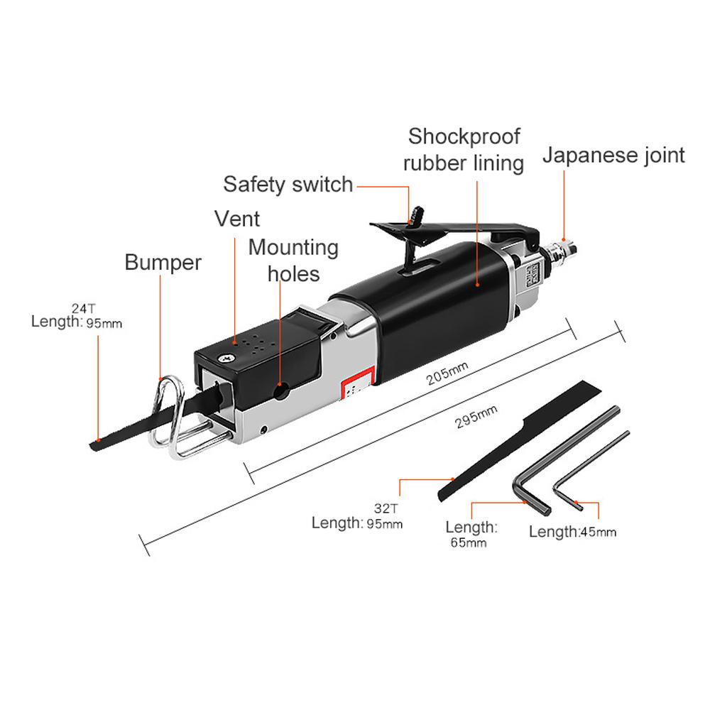 Automobile Sheet Metal Pneumatic Saw Strong Power Reciprocating Saw Cutting Tool Hacksaw Cutting Tool Car Repairing and Maintenance Accessory