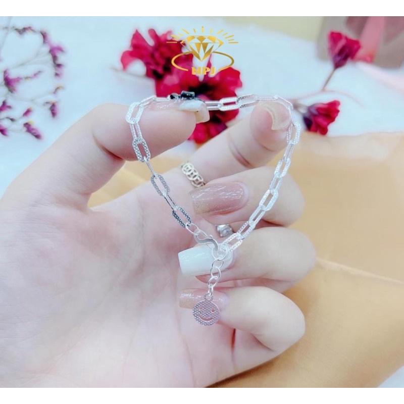 Lắc tay xích bản phay bạc ta ,giá rẻ -Bạc Npj