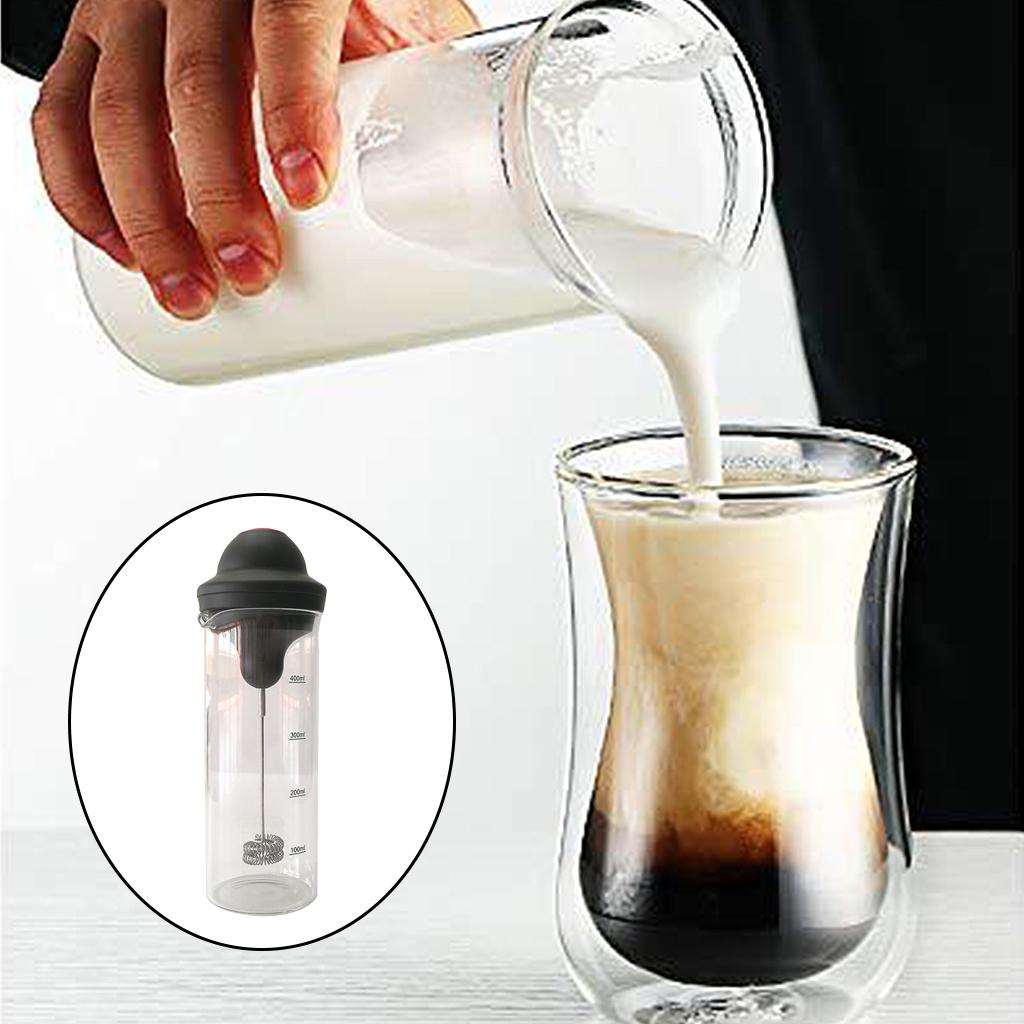 Handheld Electric Coffee Frother Cup 400ml Stainless Steel Foamer Bubbler Coffee Blender Kitchen Stirrer for Coffee Cappuccino Frappe Kitchen Tools