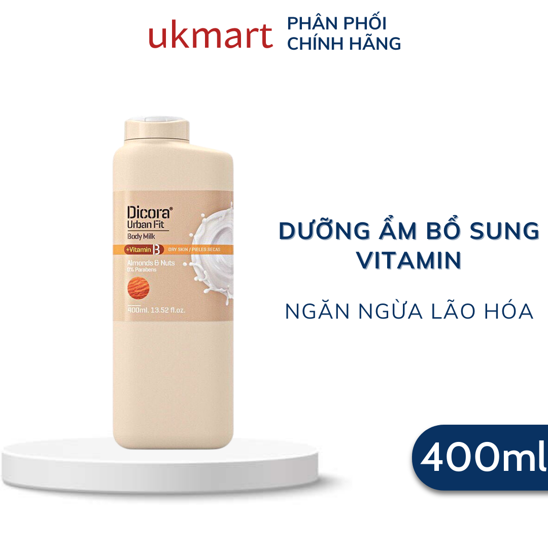 Sữa Dưỡng Thể Dicora Urban Fit Vitamin B Hạnh nhân &amp; Các Loại Hạt 400ml