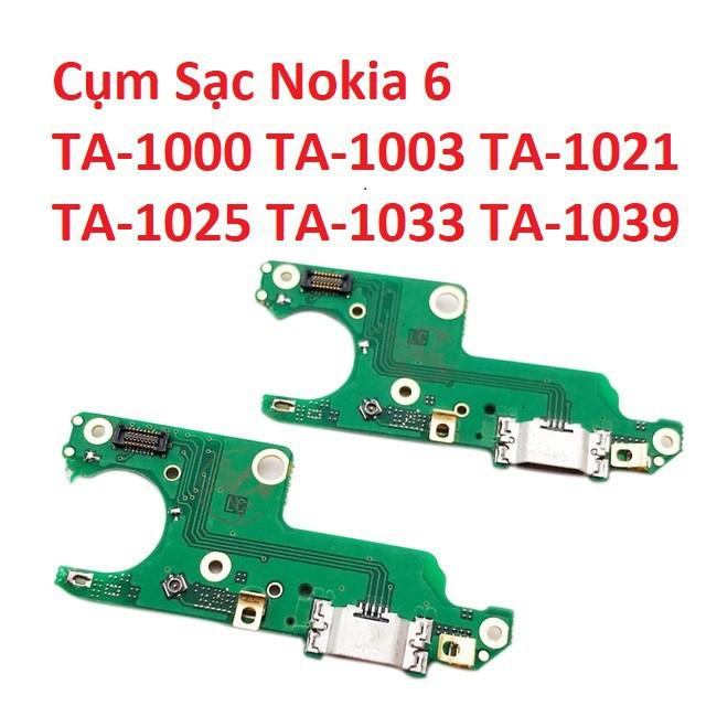 Cụm Chân Sạc Cho Nokia 6 TA-1000 TA-1003 TA-1021 TA-1025 TA-1033 TA-1039 Charger Port USB Main Borad Mạch Sạc Linh Kiện Thay Thế