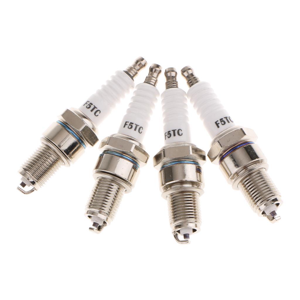 4 Pieces Motorcycle Automobile ATV Standard Spark Plug F5TC