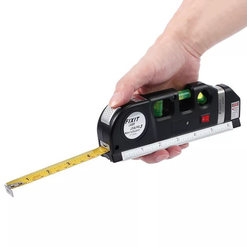 Thước Thủy Laser - Thước Đo Khoảng Cách Bằng Laser, Thước Đo Laser Cầm Tay Giá Rẻ - Thước Ni vô Laser 3 Chức Năng + Tặng kèm thước dây 1.5m