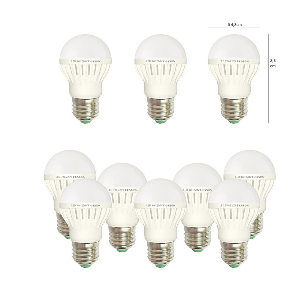 Bóng led 3w, 5w, 7w tiết kiệm điện, vỏ nhựa mika cao cấp tuổi thọ cực cao