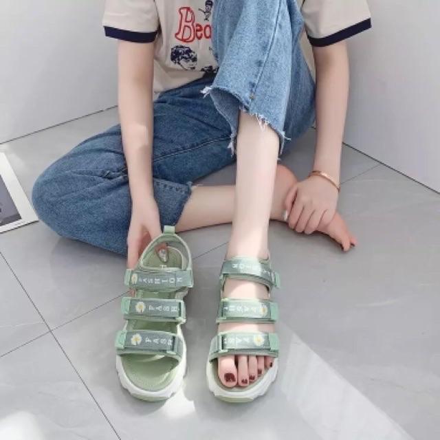 sandal nữ siêu nhẹ chất cao su non đính bông cúc S203