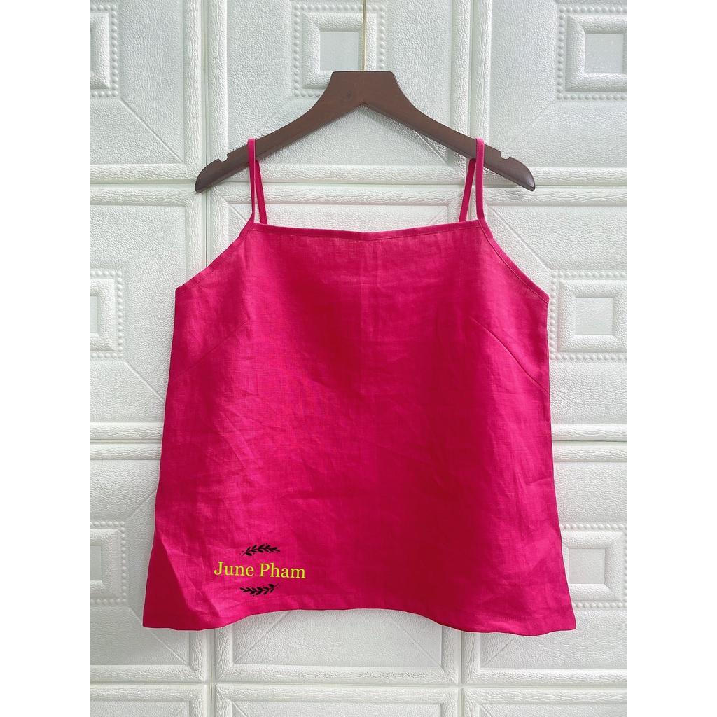 Áo hai dây LINEN TƯNG PREMIUM dáng chữ A. June A09