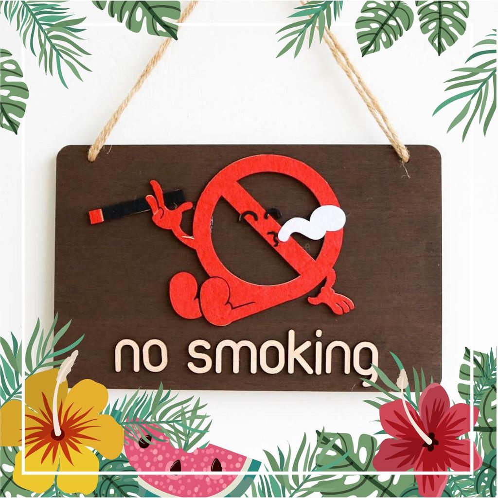 Bảng gỗ ''no smoking'' (bảng gỗ trang trí + quà tặng giá trị