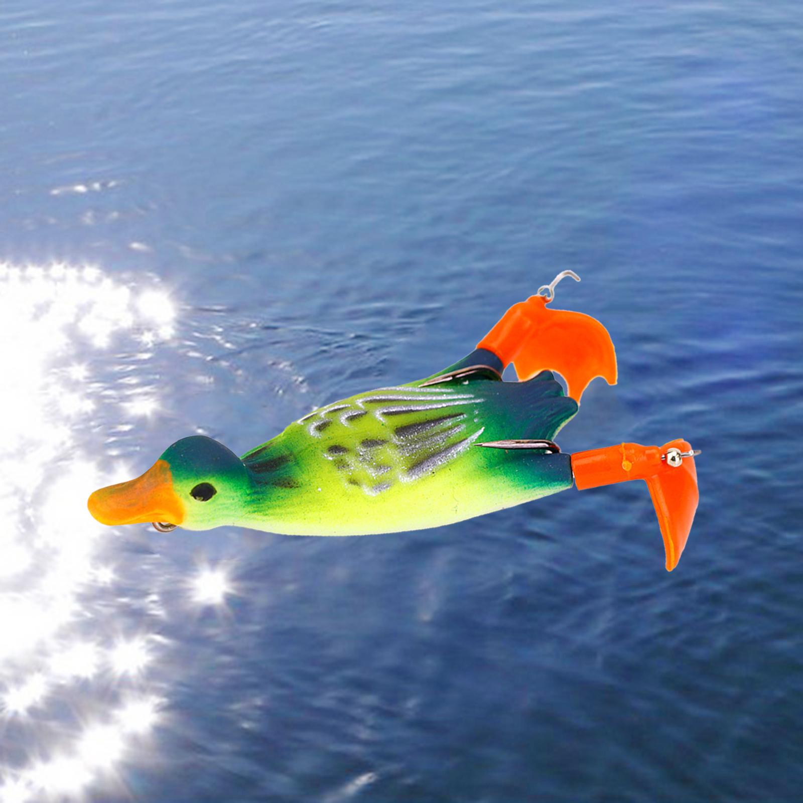 Duck Lure Soft Bait Silicone Fishing Lures Hooks , Realistic Propeller Floating Duckling Swimming Lures for Freshwater Saltwater Tackle Accessories