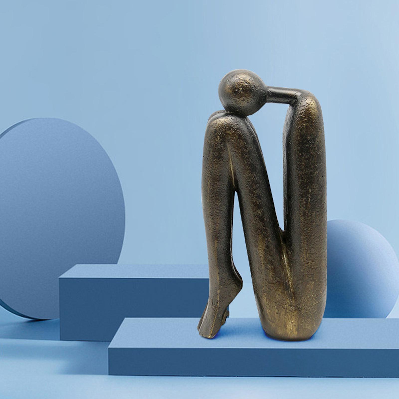 Thinker Bookends Figurine Bookend Sculpture Ornament Living Room Desktop Decorative Bookends Book Stand Nordic Bookends for Shelves