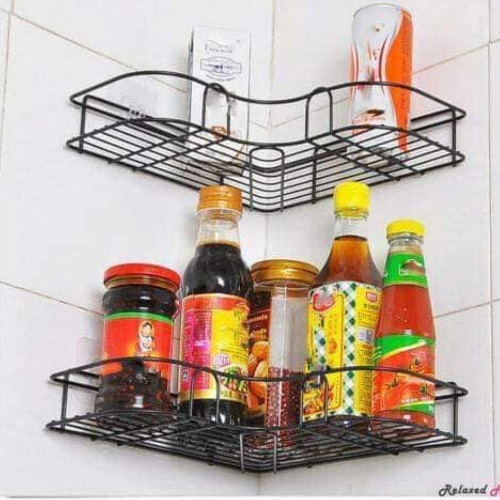 Kệ Góc Dán Tường Siêu Dính Trong Nhà Tắm ,Nhà Bếp Siêu Tiện Dụng